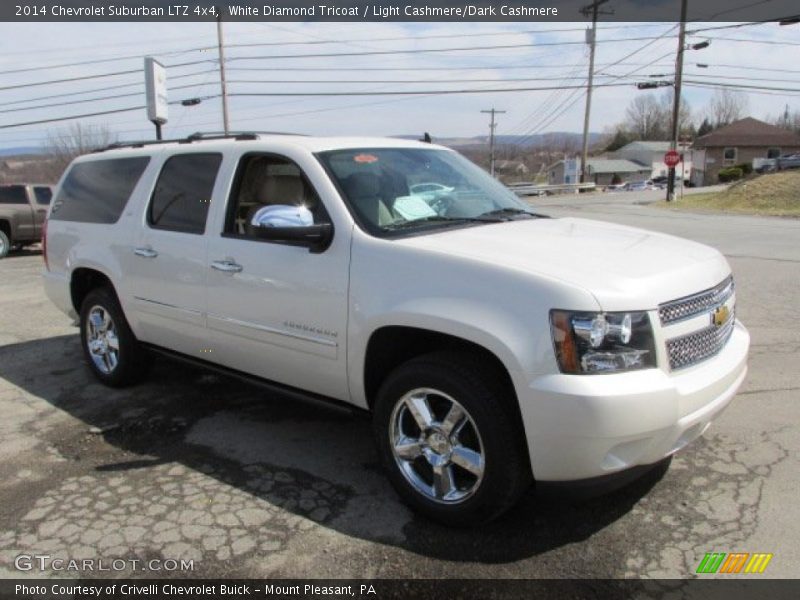 White Diamond Tricoat / Light Cashmere/Dark Cashmere 2014 Chevrolet Suburban LTZ 4x4