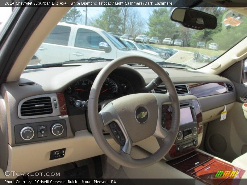 White Diamond Tricoat / Light Cashmere/Dark Cashmere 2014 Chevrolet Suburban LTZ 4x4
