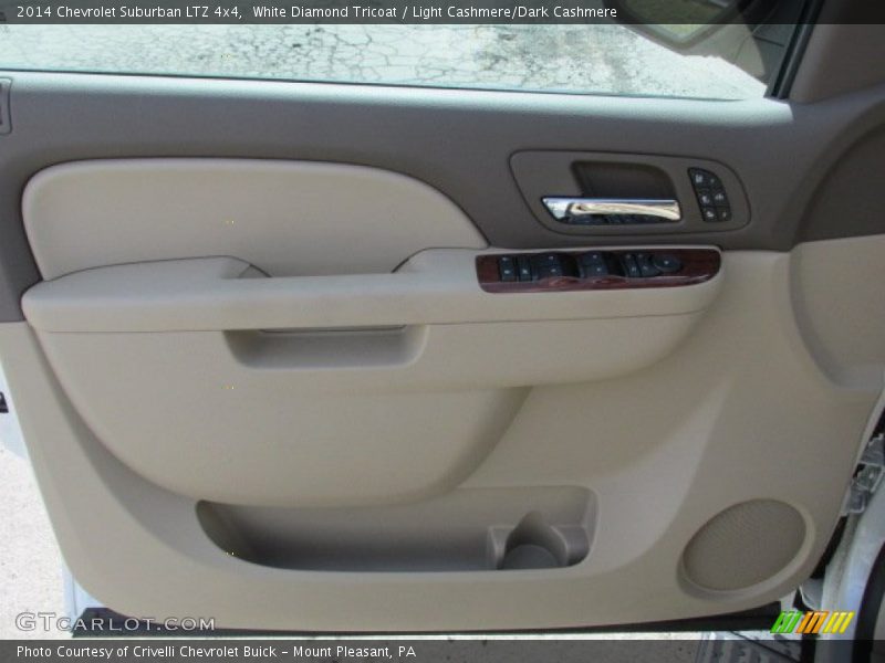 White Diamond Tricoat / Light Cashmere/Dark Cashmere 2014 Chevrolet Suburban LTZ 4x4
