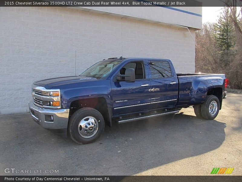 Blue Topaz Metallic / Jet Black 2015 Chevrolet Silverado 3500HD LTZ Crew Cab Dual Rear Wheel 4x4
