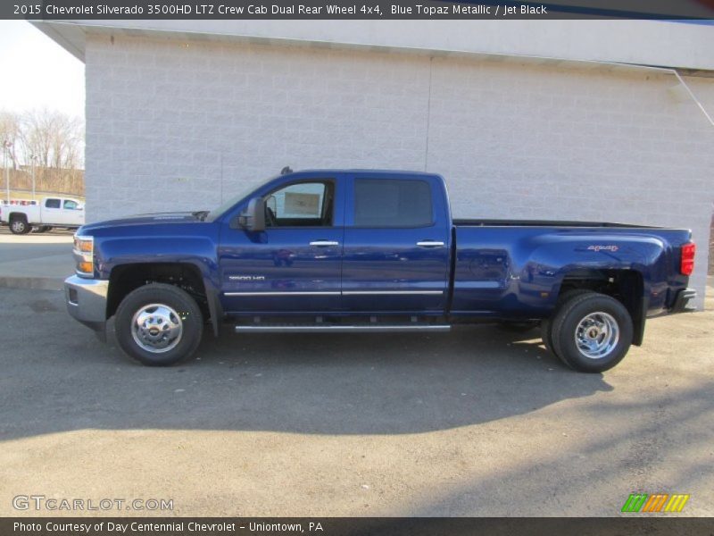 Blue Topaz Metallic / Jet Black 2015 Chevrolet Silverado 3500HD LTZ Crew Cab Dual Rear Wheel 4x4