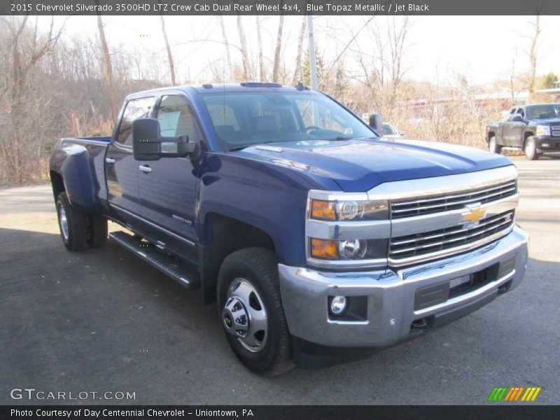 Blue Topaz Metallic / Jet Black 2015 Chevrolet Silverado 3500HD LTZ Crew Cab Dual Rear Wheel 4x4