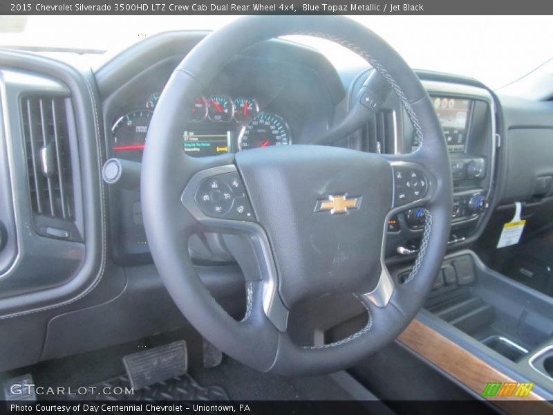 Blue Topaz Metallic / Jet Black 2015 Chevrolet Silverado 3500HD LTZ Crew Cab Dual Rear Wheel 4x4