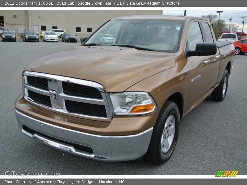 Saddle Brown Pearl / Dark Slate Gray/Medium Graystone 2012 Dodge Ram 1500 SLT Quad Cab