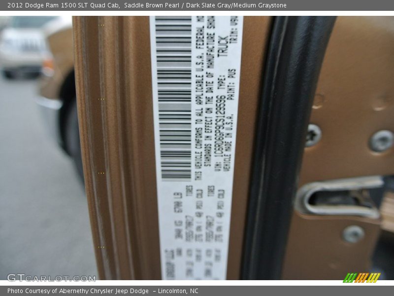 Saddle Brown Pearl / Dark Slate Gray/Medium Graystone 2012 Dodge Ram 1500 SLT Quad Cab