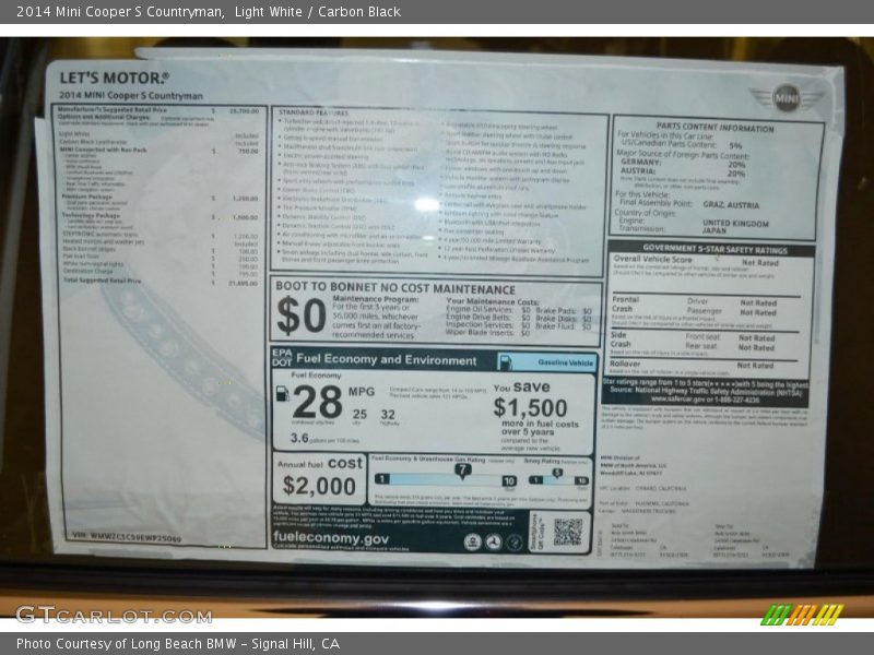 Light White / Carbon Black 2014 Mini Cooper S Countryman