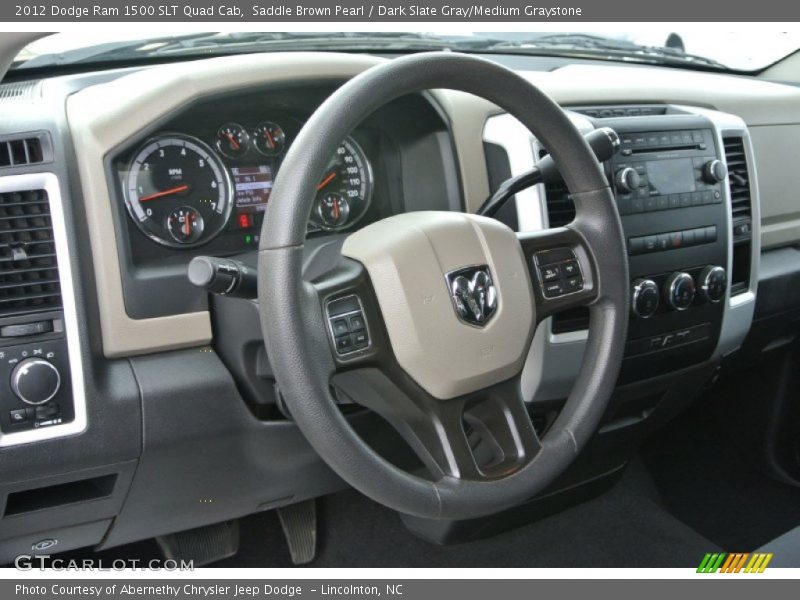 Saddle Brown Pearl / Dark Slate Gray/Medium Graystone 2012 Dodge Ram 1500 SLT Quad Cab