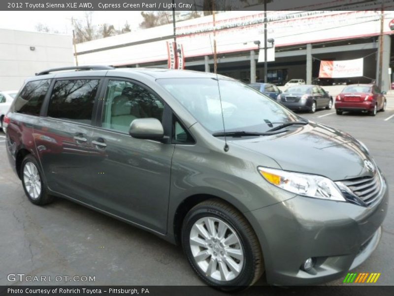 Cypress Green Pearl / Light Gray 2012 Toyota Sienna XLE AWD