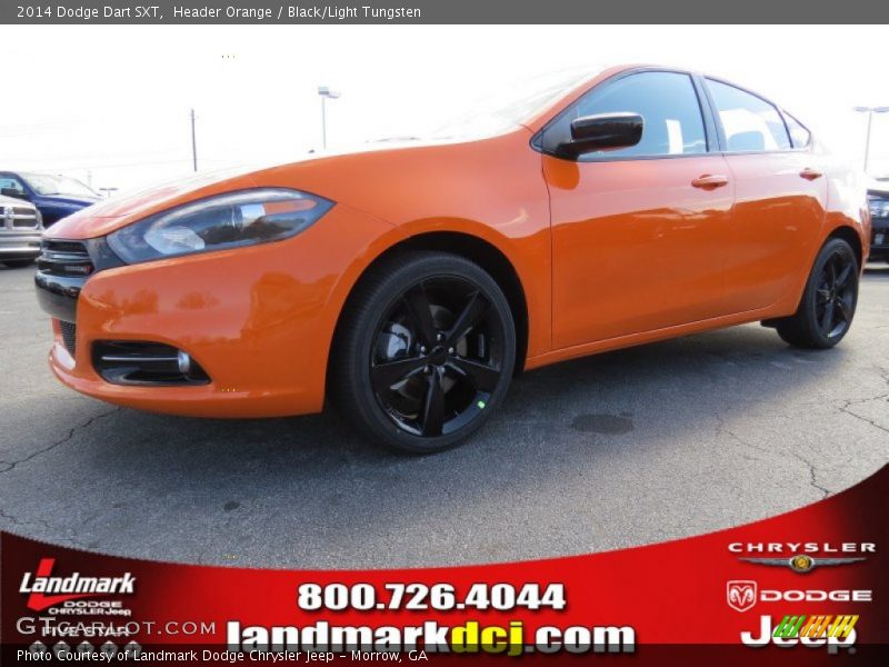 Header Orange / Black/Light Tungsten 2014 Dodge Dart SXT