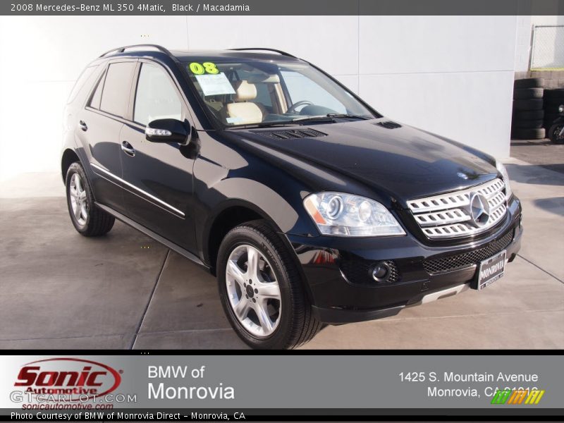 Black / Macadamia 2008 Mercedes-Benz ML 350 4Matic