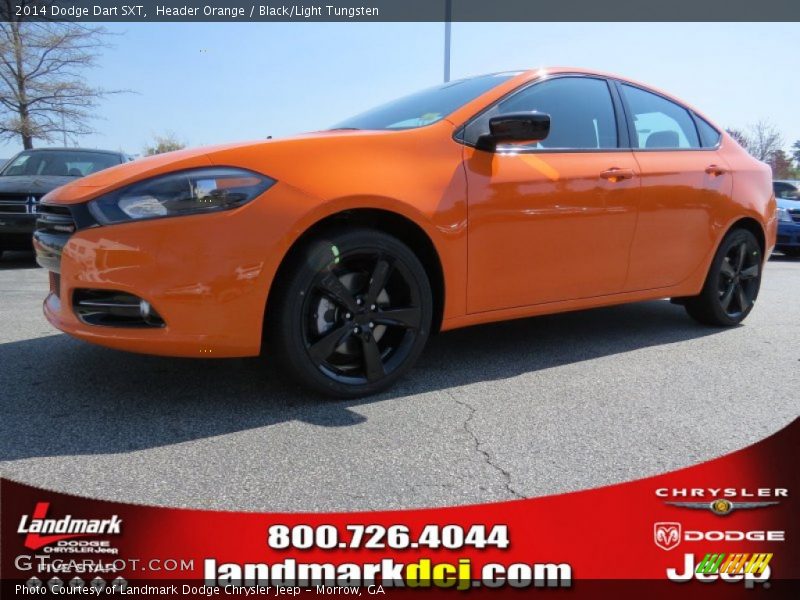 Header Orange / Black/Light Tungsten 2014 Dodge Dart SXT