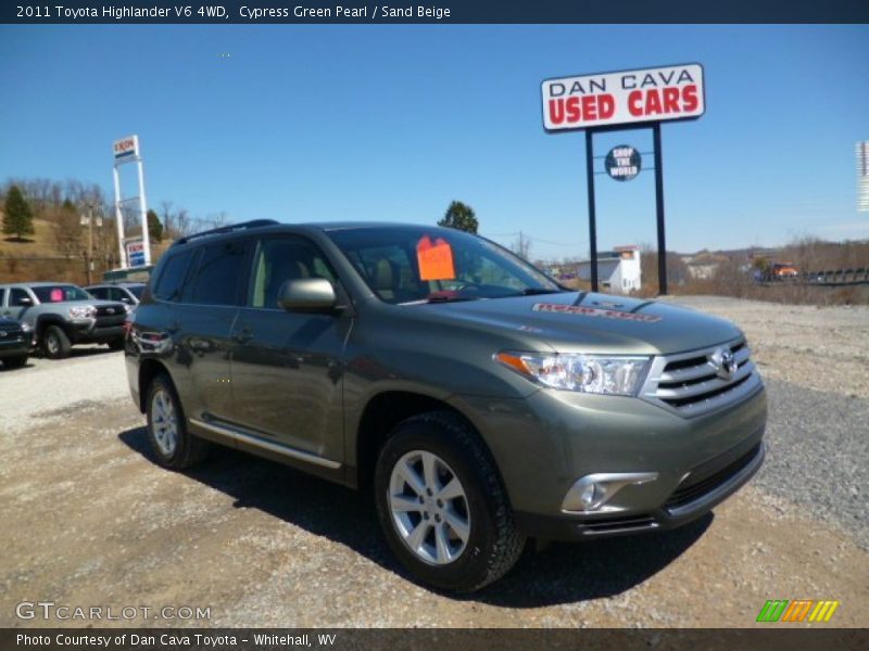 Cypress Green Pearl / Sand Beige 2011 Toyota Highlander V6 4WD