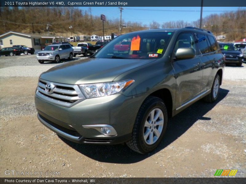 Cypress Green Pearl / Sand Beige 2011 Toyota Highlander V6 4WD