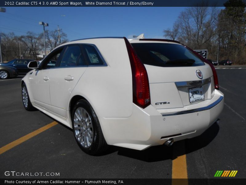White Diamond Tricoat / Ebony/Ebony 2012 Cadillac CTS 4 3.0 AWD Sport Wagon