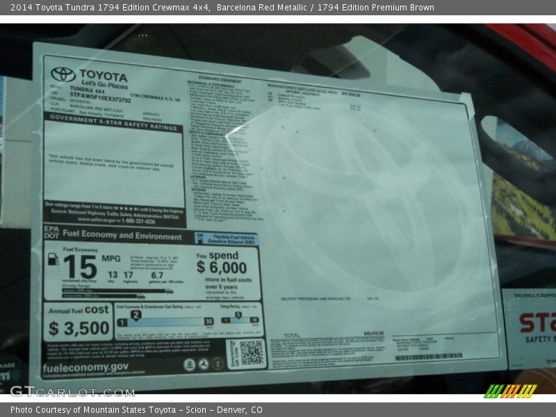 Barcelona Red Metallic / 1794 Edition Premium Brown 2014 Toyota Tundra 1794 Edition Crewmax 4x4