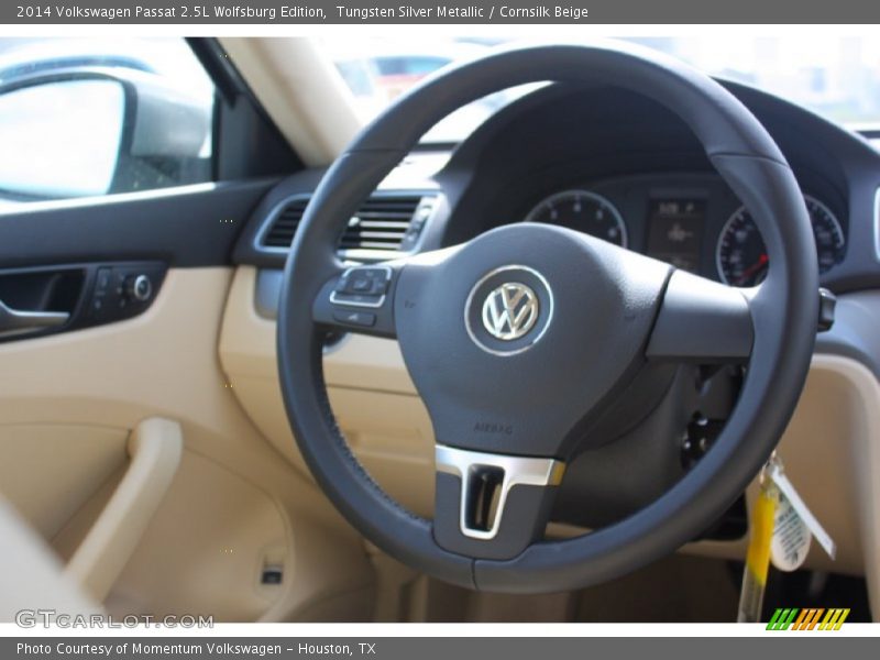 Tungsten Silver Metallic / Cornsilk Beige 2014 Volkswagen Passat 2.5L Wolfsburg Edition