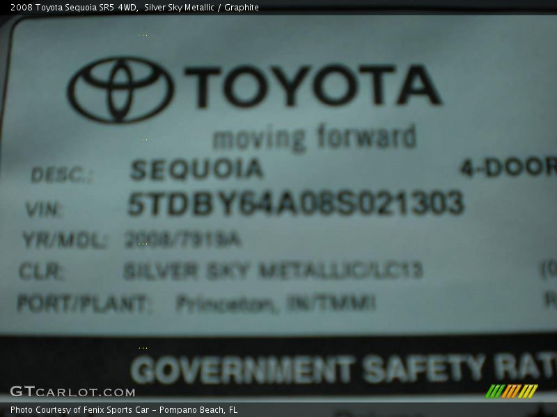 Silver Sky Metallic / Graphite 2008 Toyota Sequoia SR5 4WD