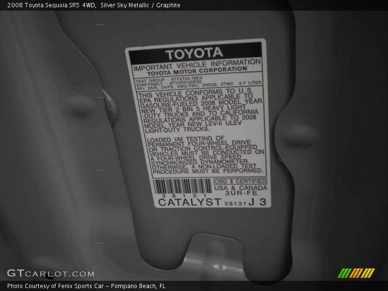Silver Sky Metallic / Graphite 2008 Toyota Sequoia SR5 4WD