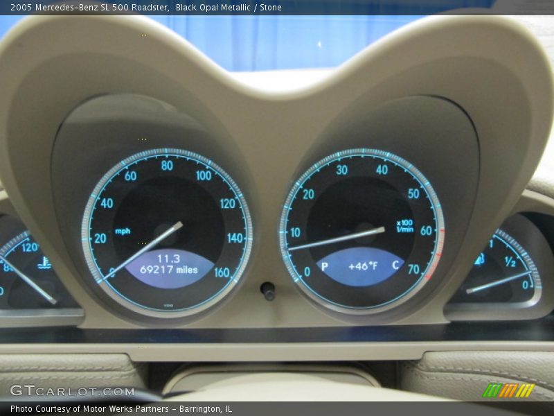 Black Opal Metallic / Stone 2005 Mercedes-Benz SL 500 Roadster
