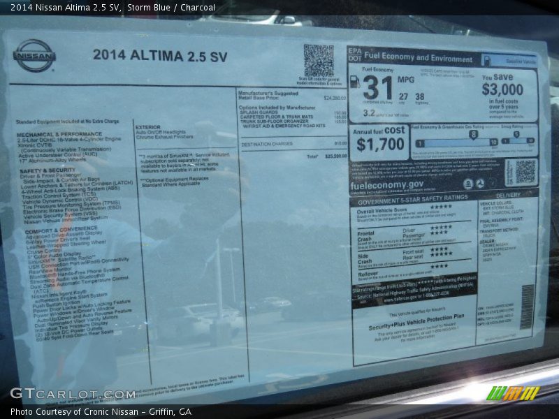 Storm Blue / Charcoal 2014 Nissan Altima 2.5 SV