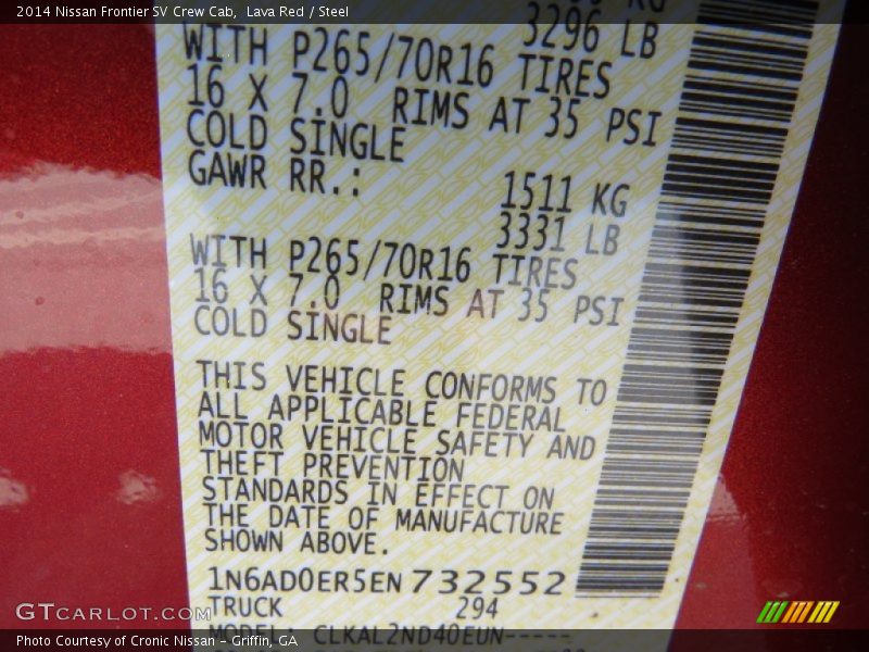 Lava Red / Steel 2014 Nissan Frontier SV Crew Cab