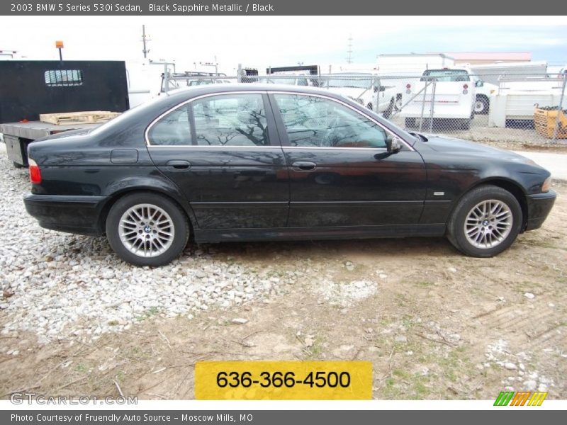 Black Sapphire Metallic / Black 2003 BMW 5 Series 530i Sedan