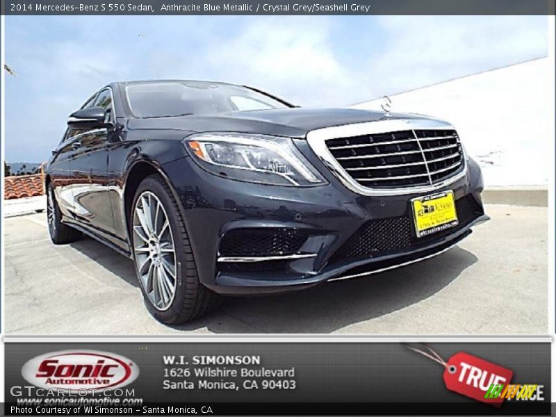 Anthracite Blue Metallic / Crystal Grey/Seashell Grey 2014 Mercedes-Benz S 550 Sedan