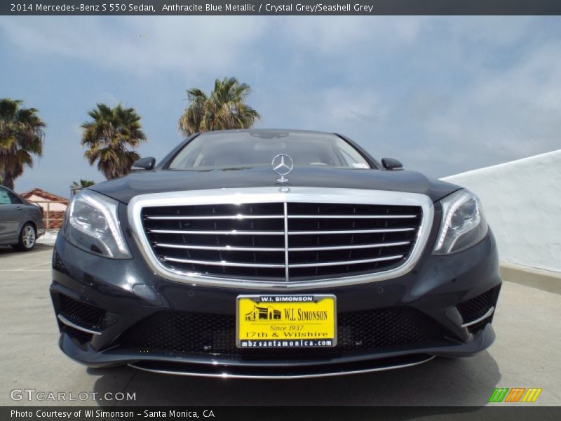 Anthracite Blue Metallic / Crystal Grey/Seashell Grey 2014 Mercedes-Benz S 550 Sedan