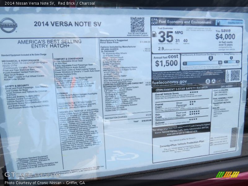 Red Brick / Charcoal 2014 Nissan Versa Note SV