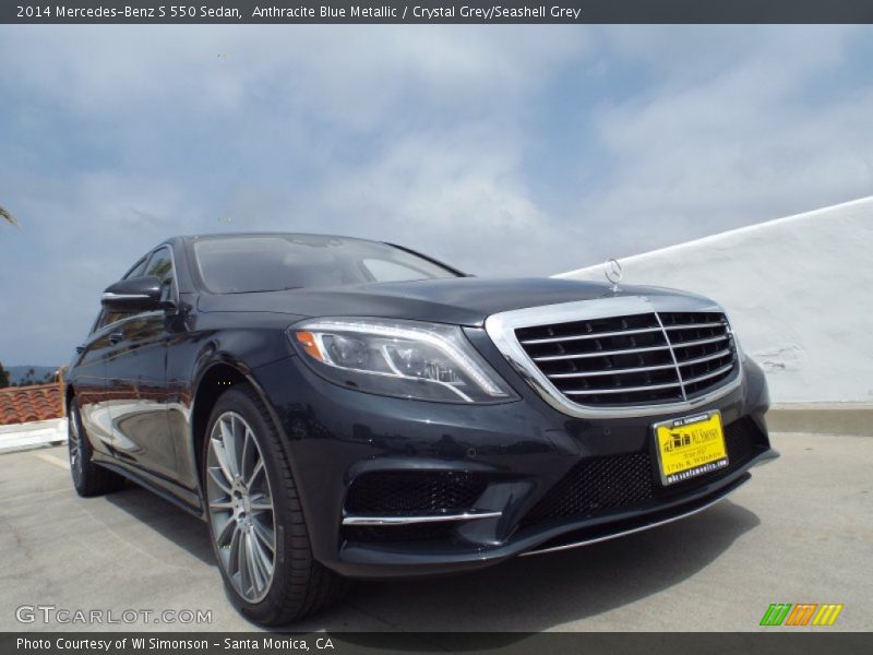 Anthracite Blue Metallic / Crystal Grey/Seashell Grey 2014 Mercedes-Benz S 550 Sedan