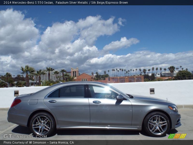 Paladium Silver Metallic / Silk Beige/Espresso Brown 2014 Mercedes-Benz S 550 Sedan