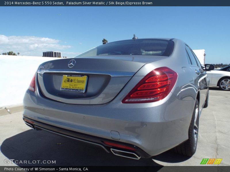 Paladium Silver Metallic / Silk Beige/Espresso Brown 2014 Mercedes-Benz S 550 Sedan