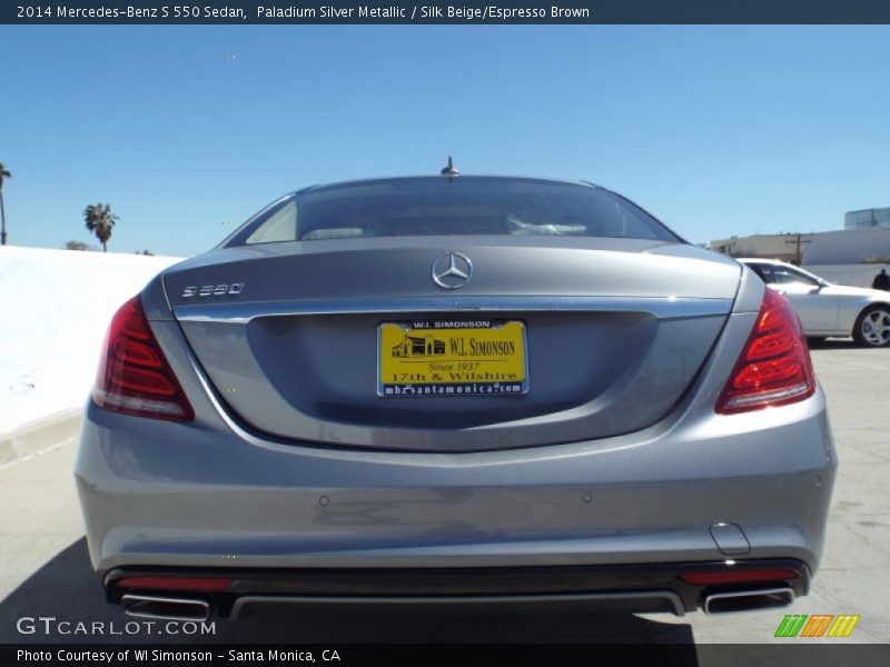 Paladium Silver Metallic / Silk Beige/Espresso Brown 2014 Mercedes-Benz S 550 Sedan