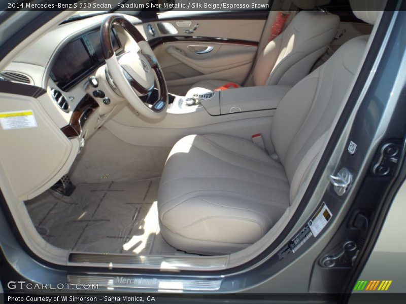 Paladium Silver Metallic / Silk Beige/Espresso Brown 2014 Mercedes-Benz S 550 Sedan