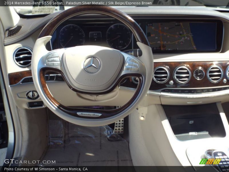 Paladium Silver Metallic / Silk Beige/Espresso Brown 2014 Mercedes-Benz S 550 Sedan