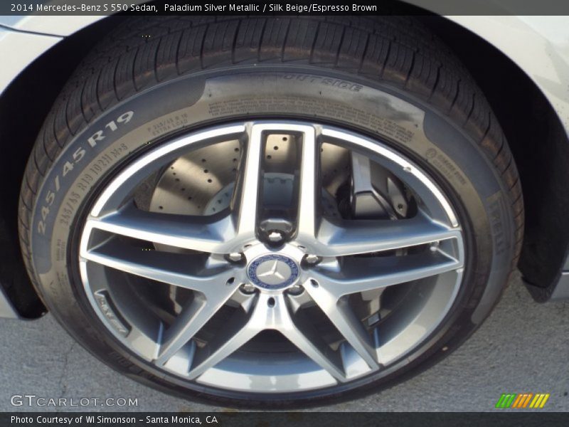 Paladium Silver Metallic / Silk Beige/Espresso Brown 2014 Mercedes-Benz S 550 Sedan