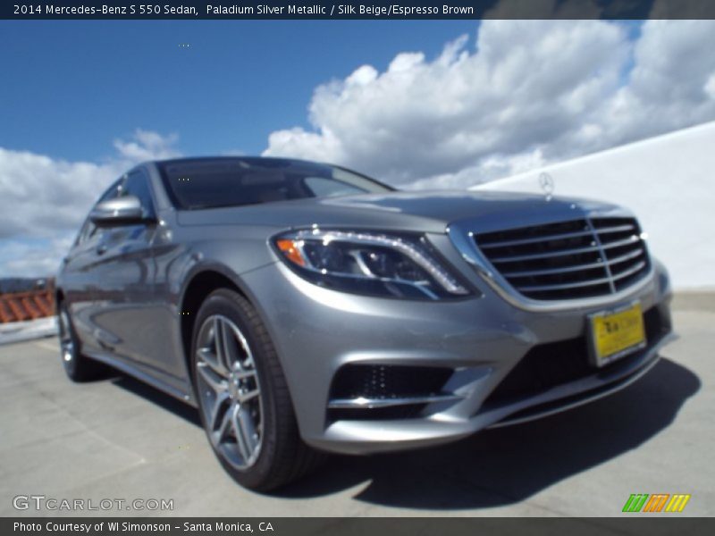 Paladium Silver Metallic / Silk Beige/Espresso Brown 2014 Mercedes-Benz S 550 Sedan