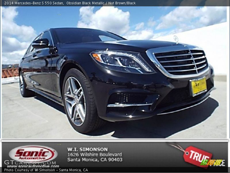 Obsidian Black Metallic / Nut Brown/Black 2014 Mercedes-Benz S 550 Sedan