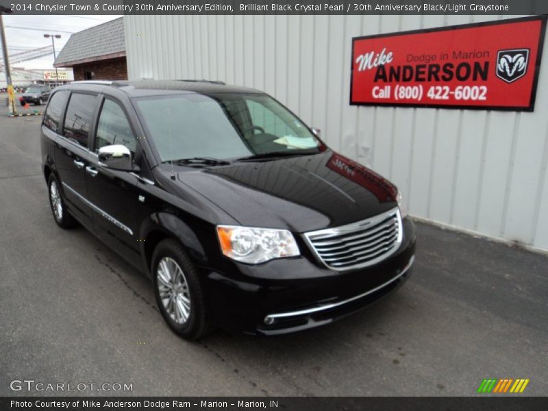 Brilliant Black Crystal Pearl / 30th Anniversary Black/Light Graystone 2014 Chrysler Town & Country 30th Anniversary Edition