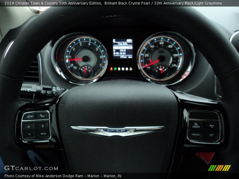 Brilliant Black Crystal Pearl / 30th Anniversary Black/Light Graystone 2014 Chrysler Town & Country 30th Anniversary Edition