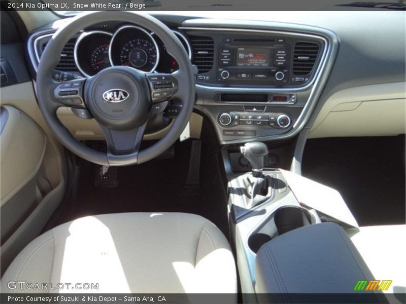 Snow White Pearl / Beige 2014 Kia Optima LX