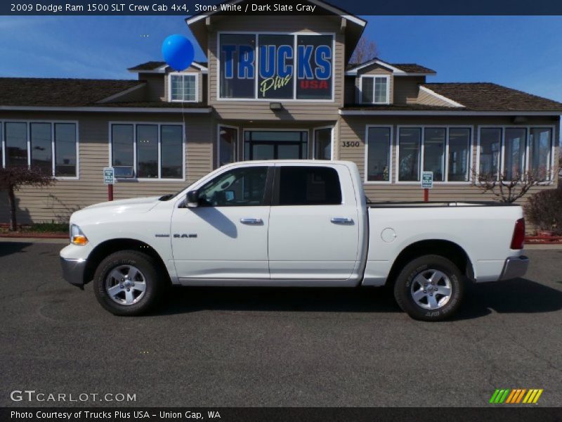 Stone White / Dark Slate Gray 2009 Dodge Ram 1500 SLT Crew Cab 4x4