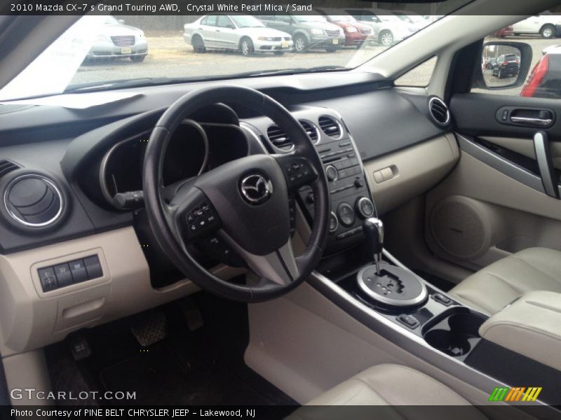 Crystal White Pearl Mica / Sand 2010 Mazda CX-7 s Grand Touring AWD