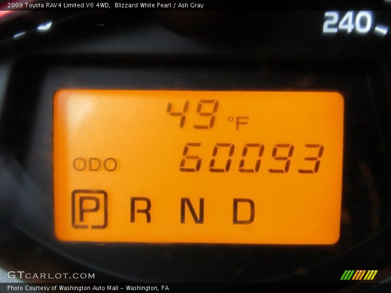 Blizzard White Pearl / Ash Gray 2009 Toyota RAV4 Limited V6 4WD