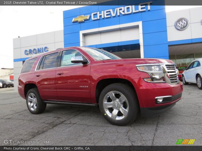 Crystal Red Tintcoat / Cocoa/Dune 2015 Chevrolet Tahoe LTZ