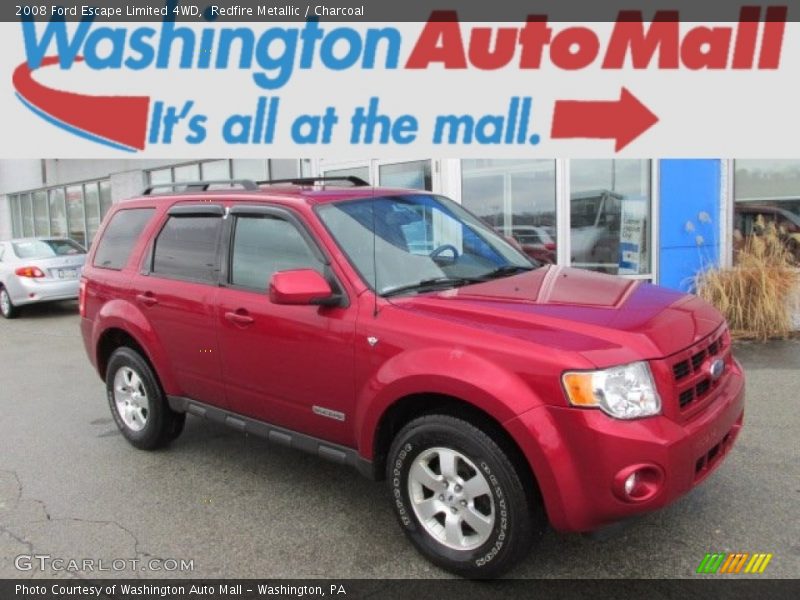 Redfire Metallic / Charcoal 2008 Ford Escape Limited 4WD