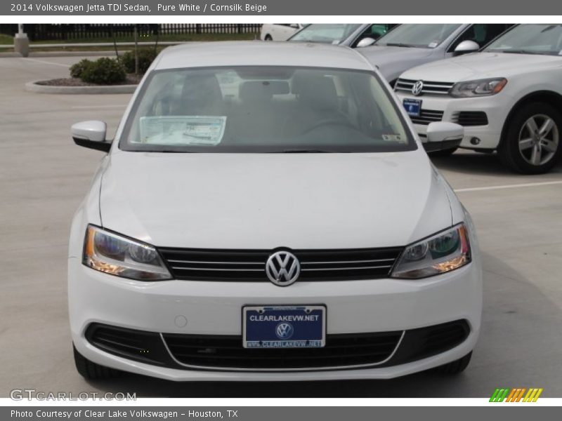 Pure White / Cornsilk Beige 2014 Volkswagen Jetta TDI Sedan