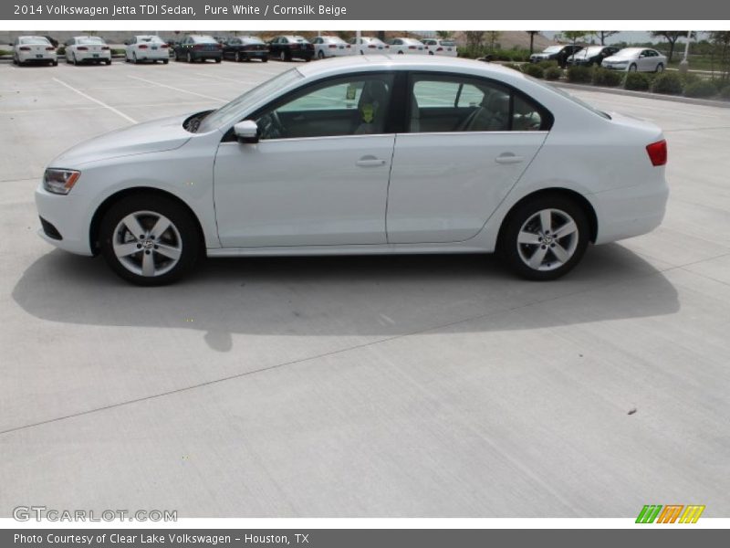 Pure White / Cornsilk Beige 2014 Volkswagen Jetta TDI Sedan