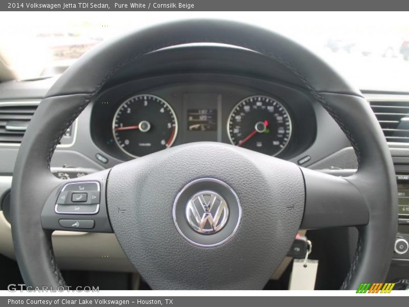 Pure White / Cornsilk Beige 2014 Volkswagen Jetta TDI Sedan