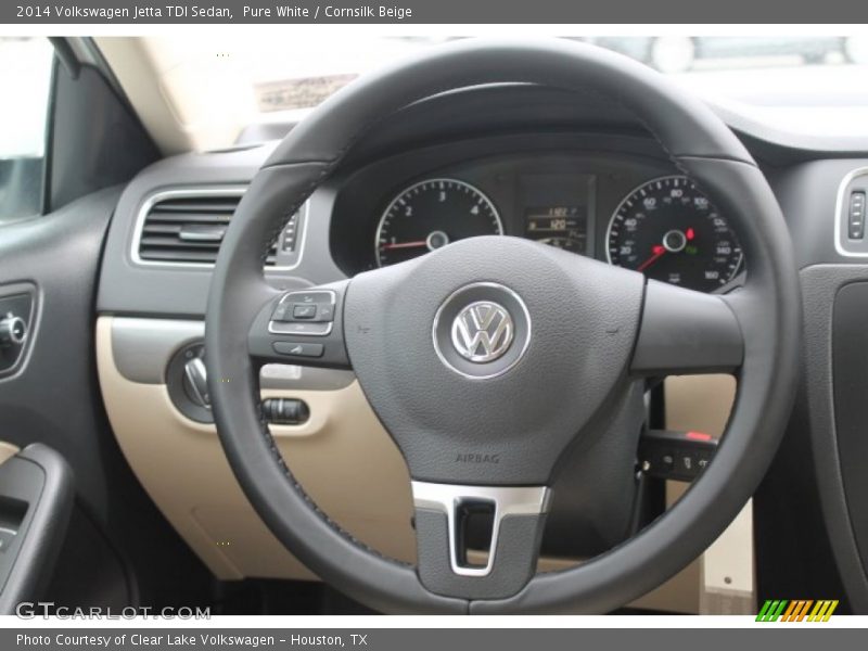 Pure White / Cornsilk Beige 2014 Volkswagen Jetta TDI Sedan